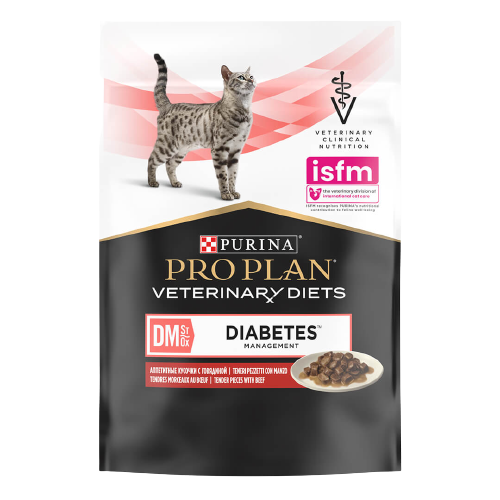 Pro Plan DM Diabetes Management Sığır Etli Pouch Yaş Kedi Maması 85 gr x 10 Adet Kan Şekeri Dengesi Desteği