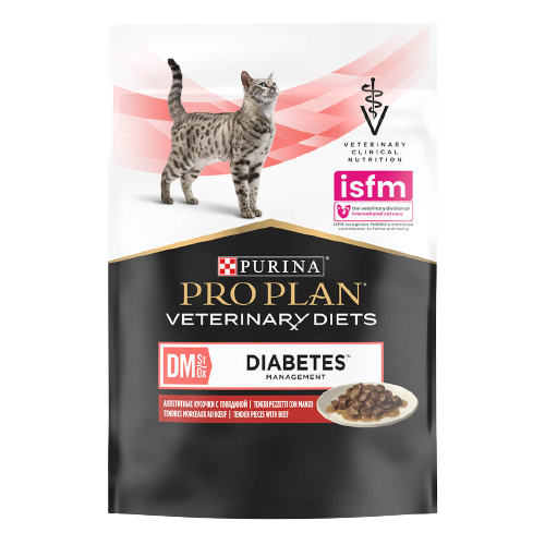 Pro Plan DM Diabetes Management Sığır Etli Pouch Yaş Kedi Maması 85 gr x 10 Adet Kan Şekeri Dengesi Desteği