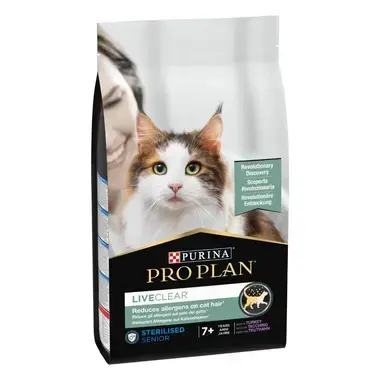 Pro Plan Liveclear Sterilised Senior Hindi Etli Kedi Maması 1,4 kg Kısırlaştırılmış 7 Yaş ve Üzeri Yaşlı Kedi Maması