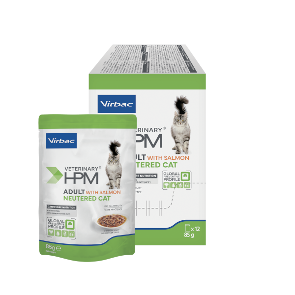 Virbac Veterinary HPM Adult Cat Wet With Salmon 12x85 g Kısır Kedi Yaş Maması