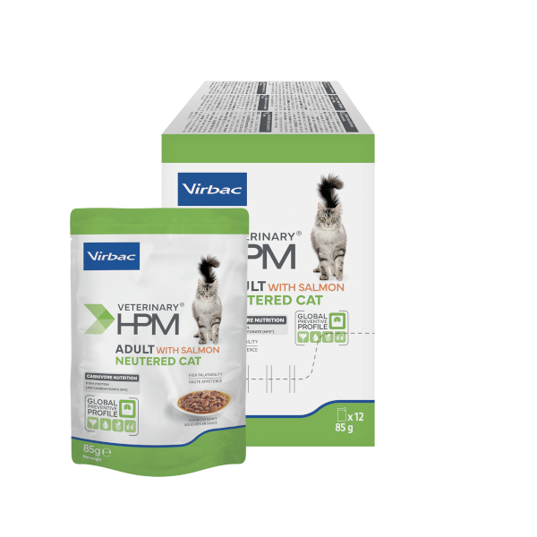 Virbac Veterinary HPM Adult Cat Wet With Salmon 12x85 g Kısır Kedi Yaş Maması