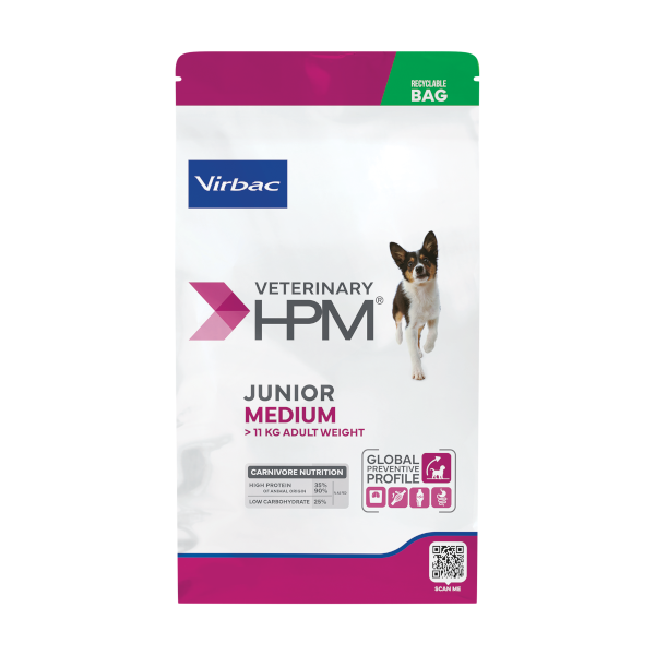 Virbac Veterinary HPM Junior Dog Food 12 kg - Special Medium Dog