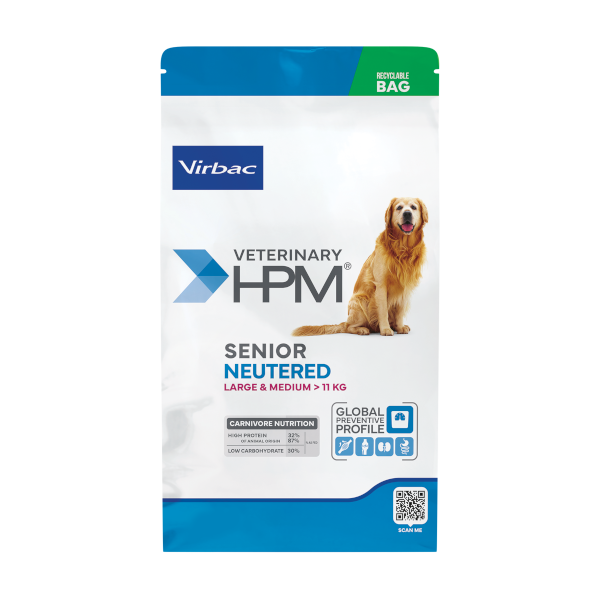 Virbac Veterinary HPM Senior Neutered Large & Medium Dog Food 12 kg